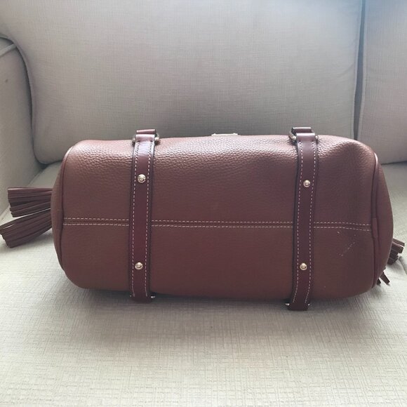 Dooney & Bourke Pebble Grain Small Satchel Caramel w/ Dustbag - Picture 8 of 16